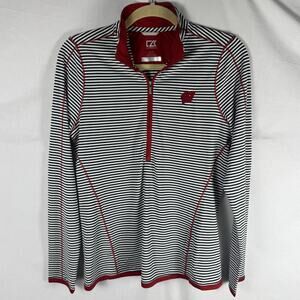 Ladies CUTTER & BUCK "UW" Madison Golf Tennis Shirt Long Sleeve Stripe Sz S